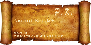 Paulini Kristóf névjegykártya